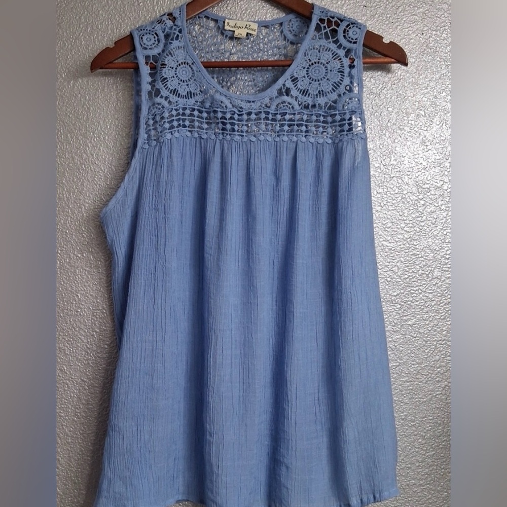 Indigo Rose Light Blue Sleeveless top (Size 2X)